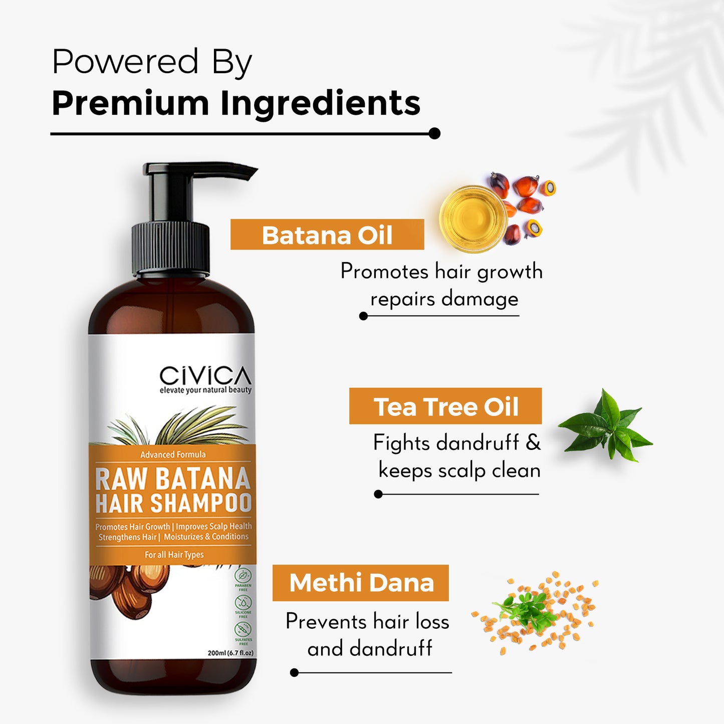 Civica 100% Pure Natural Raw Batana Hair Shampoo