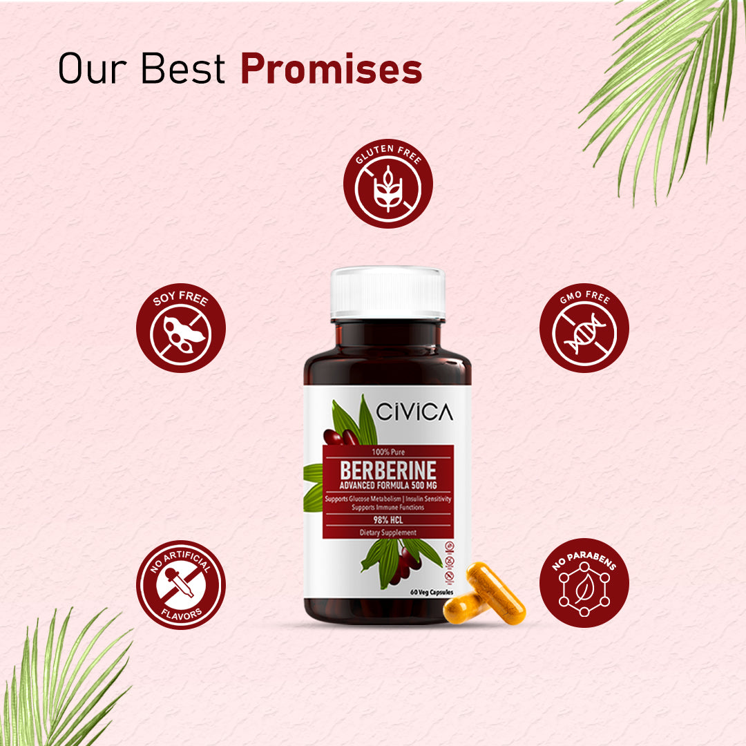 Berberine Dietary Supplement 60 Capsules