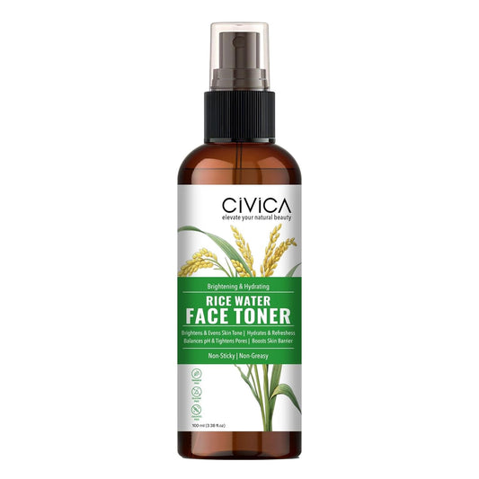 CIVICA Rice Water Toner | Alcohol Free Hydrosol Mist Spray for Acne Prone Skin |  For Women & Men - 100ml