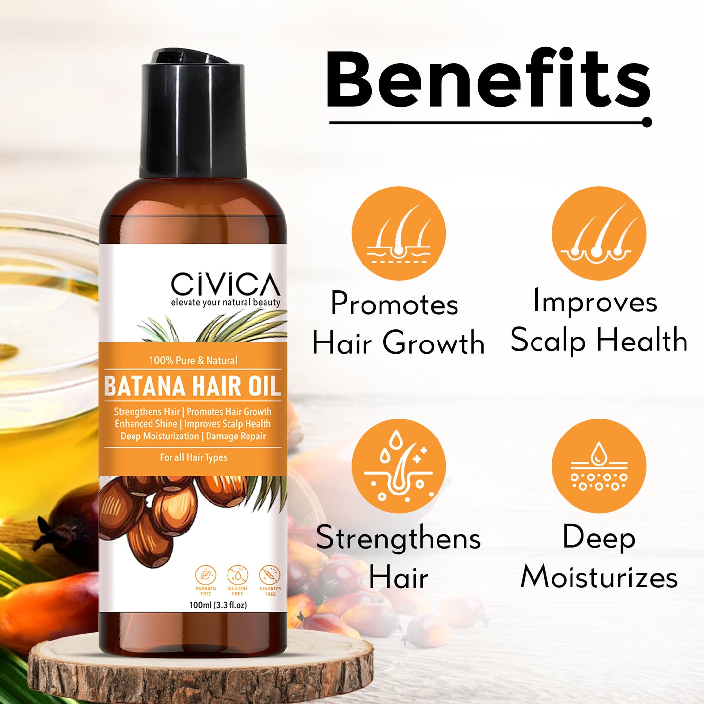 Civica 100% Pure & Natural Batana Hair Oil 100ml