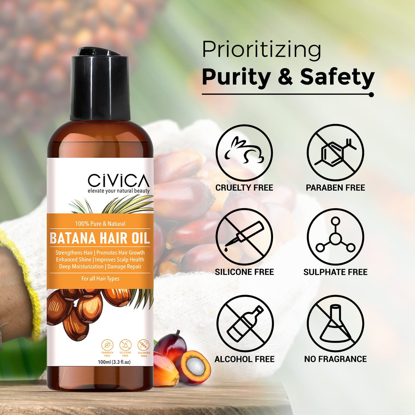 Civica 100% Pure & Natural Batana Hair Oil 100ml